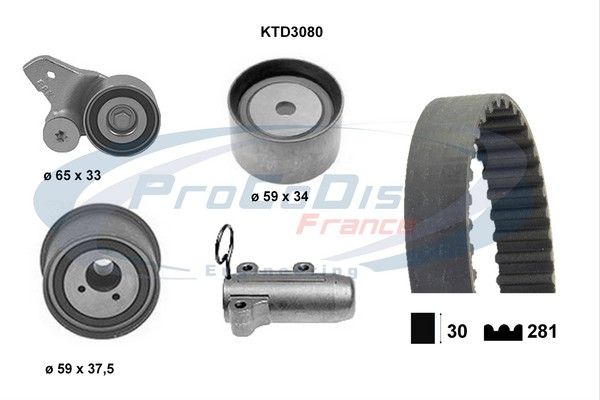 PROCODIS FRANCE paskirstymo diržo komplektas KTD3080